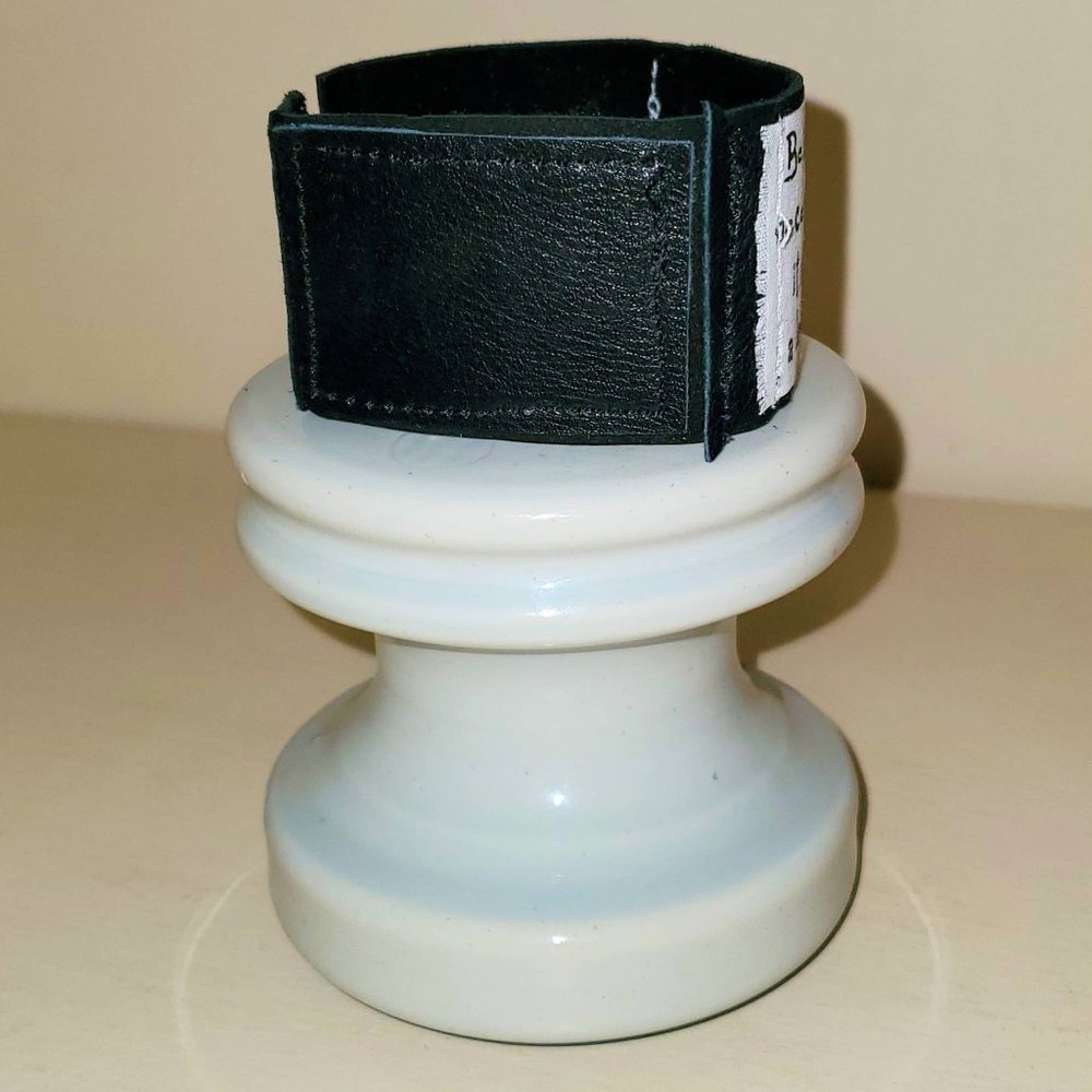 Black Leather Cuff Bracelet Practical Magic Quote Jewelry Gift Inspirational - Picture 6 of 7